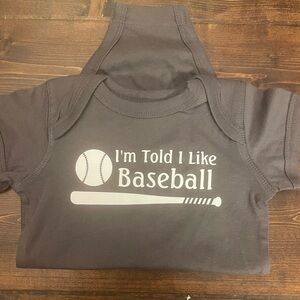 Rabbit Skins Gray Baby Onesie with White Print